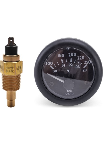 1 Pcs Vdo 1/2 Npt 21MM Iplik Motor Yağı Sıcaklık Sensörü ve 1 Pcs Vdo Elektromanyetik Su Sıcaklığı Göstergesi (Yurt Dışından)