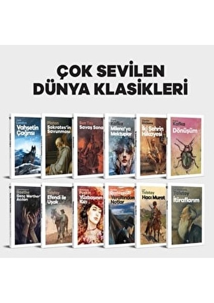 Dünya Klasikleri Seti 12 Kitap Ciltsiz Kolektif Eserler 1472 Sayfa fiyatları
