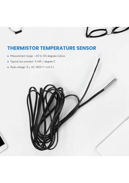 2 M Ntc Termistör Sıcaklık Sensörü Su Geçirmez Prob Teli 10 K% 3950 Siyah (Yurt Dışından) fiyatları