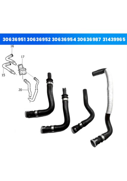 4pcs/set Isıtıcı Su Boru Giriş Hortumu Volvo S40 V50 V50 C70 2004-2010 30636951 30636952 30636954 30636987 (Yurt Dışından) fiyatları