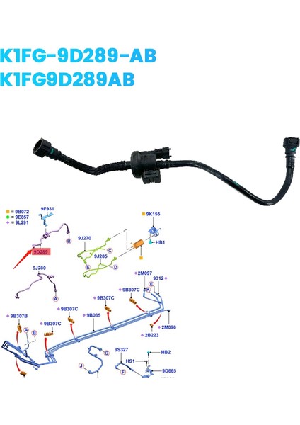Benzin Hortumu Yakıt Hattı Montajı K1FG-9D289-AB K1FG9D289B Ford Focus 2015-2019 1 5l Karbon Kale Solenoid Borusu (Yurt Dışından) fırsatları
