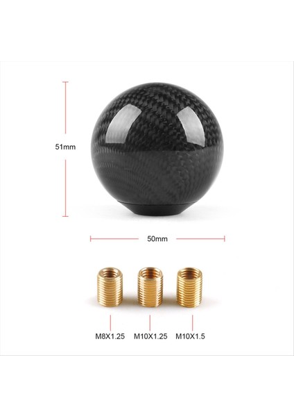 Çoğu Araba Süslemesi Için 3 Adaptör ile Stil Evrensel Karbon Fiber Manuel Dişli Vites Düğmesi Klasik Tur (Yurt Dışından) fırsatları