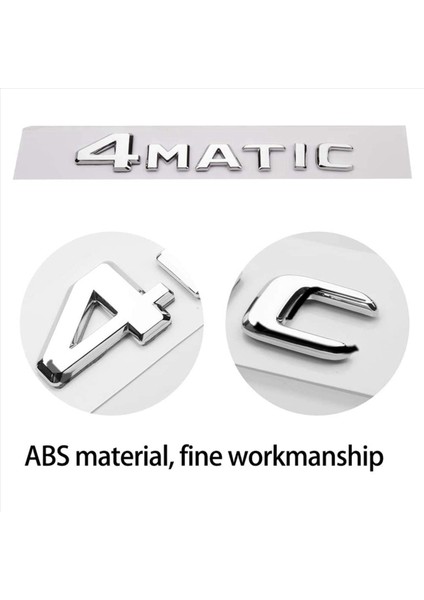 4x 4matik Gümüş Otomatik Bagaj Kapı Çamurluk Tampon Rozeti Çıkartma Emblem Yapışkan Bant Sticker Mercedes-Benz Için Değiştirme (Yurt Dışından) indirimleri