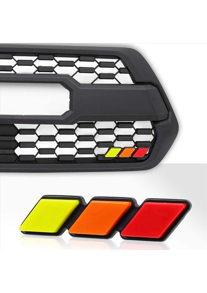 Toyota Tacoma 4runner Için Üç Renkli Izgara Rozeti Amblem Dekorasyon Arabası Kamyon Etiketi -Tundra Sequoia Rav4 Highlander (Yurt Dışından) fırsatları