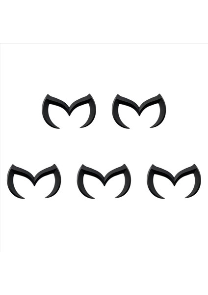 5x Siyah Kötülük M Logo Amblem Rozet Çıkartma Mazda Için Tüm Model Araba Gövdesi Arka Gövde Çıkartma Etiketi Isim Plakası Dekoru (Yurt Dışından)