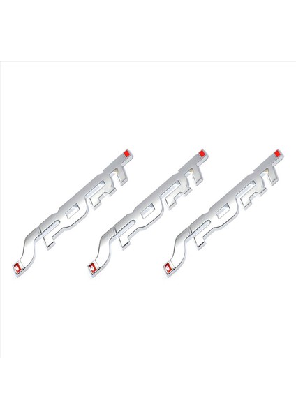 3x Sport Logo Amblem Araba Gagası Çamurluk Rozeti 3D Sticker Metal Çıkartma Aksesuar Gümüş (Yurt Dışından)