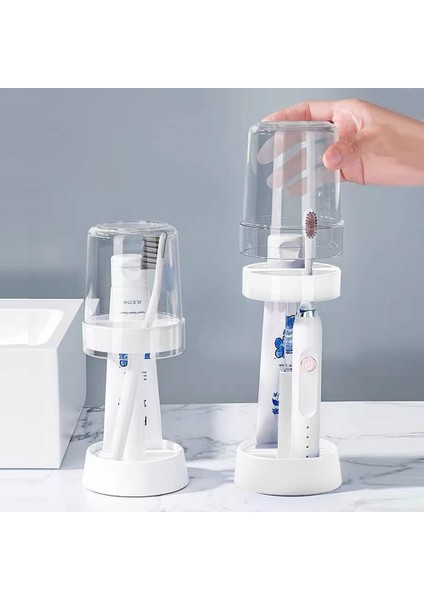 1 Kapaklı/kaplı Diş Fırçalığı, Ayarlanabilir Yükseklik 2 Yuvalı Elektrikli Diş Fırçalığı Tutucular, Diş Macunu Konvansiyonel Veya Banyolar Için Elektrikli Diş Fırçalığı ile U (Yurt Dışından)