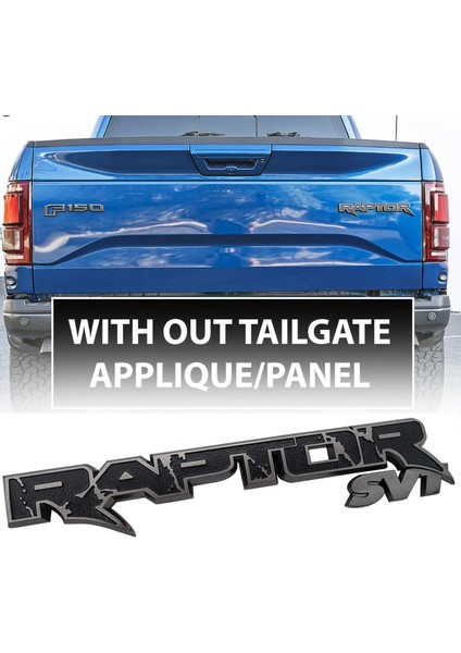 Araba Arka Gövde Amblemleri Raptor Svt Amblem 3D Logo Bagaj Kapağı Çıkartma Ford F150 2009-2014 (Siyah+Gri) (Yurt Dışından) fiyatları