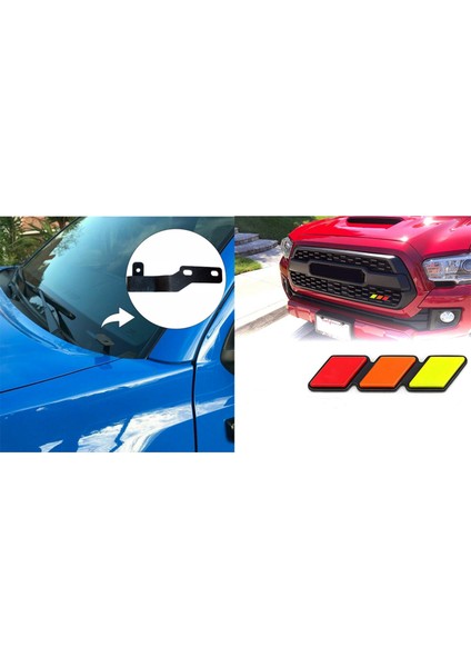 1 Adet LED Işık Pod Metal Kaput Montaj Braket Kiti/hendek Kaputu Işık Braketleri ve 1 Set Izgara Rozeti Amblem Üç Renk (Yurt Dışından) fiyatları