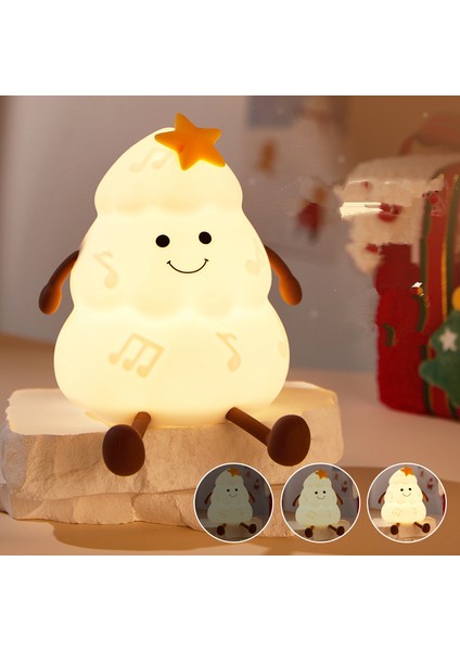 Üç Kademeli Karartma ve Zamanlayıcı Özelliğine Sahip Noel Ağacı Silikon Gece Lambası Telefon Tutucu. (Yurt Dışından)