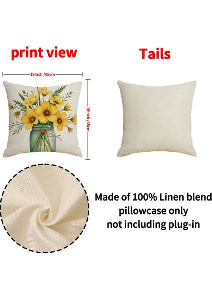 4 Tarzı Papatya Çiçek Yastık Kılıfı, Keten Tek Taraflı Araba Yastığı, Iç Dekorasyon Kanepe Yastık Kılıfı. (Yurt Dışından) fiyatları
