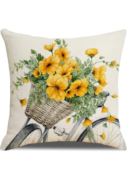 4 Tarzı Papatya Çiçek Yastık Kılıfı, Keten Tek Taraflı Araba Yastığı, Iç Dekorasyon Kanepe Yastık Kılıfı. (Yurt Dışından) modelleri