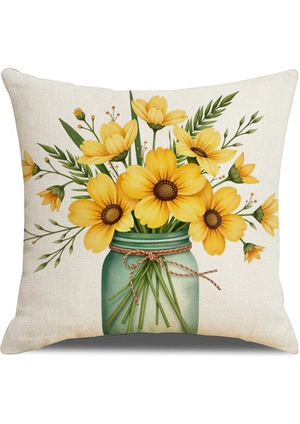 4 Tarzı Papatya Çiçek Yastık Kılıfı, Keten Tek Taraflı Araba Yastığı, Iç Dekorasyon Kanepe Yastık Kılıfı. (Yurt Dışından) fırsatları