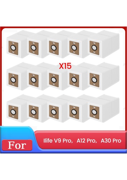 Ilife V9 / V9 Pro / G9 / G9 Pro / A12 Pro Robot Süpürge Parçası Yedek Çöp Torbası 15PCS Için Toz Torbası (Yurt Dışından) fiyatları