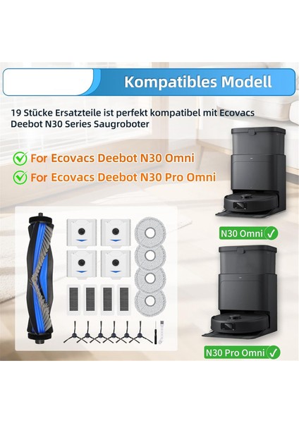 Ecovacs Deebot N30 Omni, N30 Pro Omni Robot Süpürge Yedek Parçaları Için Aksesuar Kiti (Yurt Dışından) modelleri