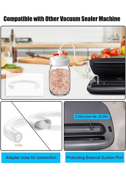 Kavanoz Vakumlama Seti - Kavanoz Vakumlama Makinesi, Foodsaver Vakumlama Makinesiyle Uyumlu (Yurt Dışından) modelleri