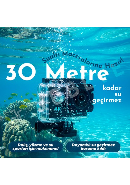4K Ultra Hd Wi-Fi Aksiyon Kamera – 170° Geniş Açı Zengin Aksesuar Destekli 4K 30FPS 16 Mp Aksiyon Kamerası indirimleri