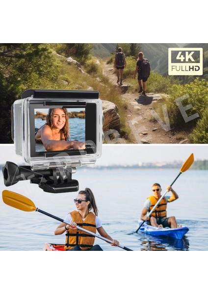4K Ultra Hd Wi-Fi Aksiyon Kamera – 170° Geniş Açı Zengin Aksesuar Destekli 4K 30FPS 16 Mp Aksiyon Kamerası
