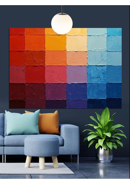 Soyut Renk Blokları Palet Dekoratif Kanvas - Mdf Ahşap Tablo fiyatları