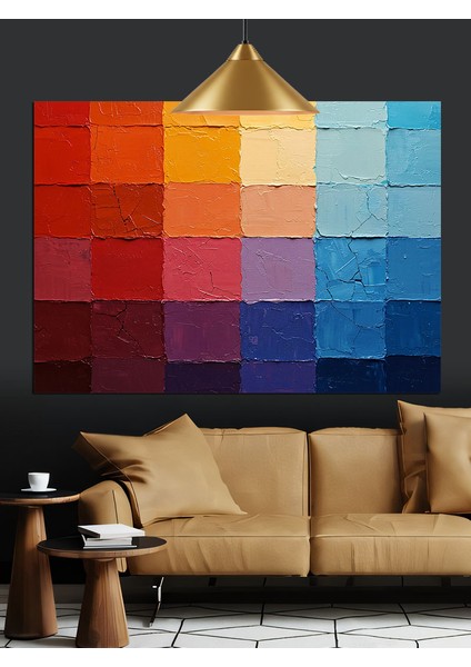 Soyut Renk Blokları Palet Dekoratif Kanvas - Mdf Ahşap Tablo modelleri