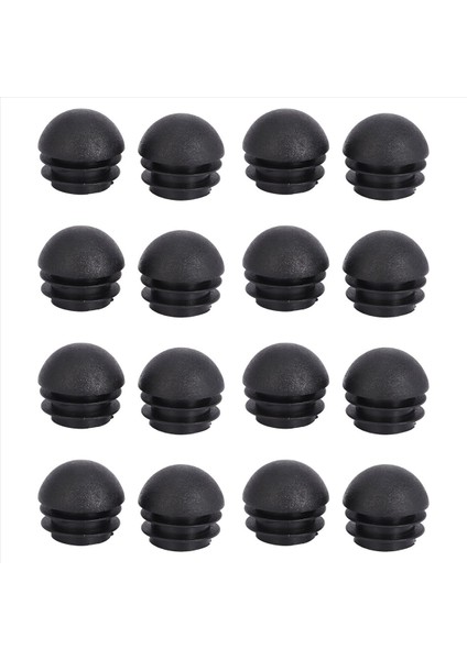 16 Pcs 25MM Dia Plastik Yuvarlak Tüp Ekler Uç Kartak Kapaklar Siyah (Yurt Dışından)