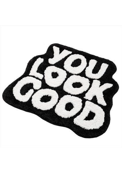 Banyo Mat Iyi Görünüyorsun Banyo Mat Banyo Halıları Banyo Halı Komik Banyo Mat Sevimli Banyo Mat Halılar (Siyah) (Yurt Dışından)