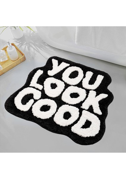 Banyo Mat Iyi Görünüyorsun Banyo Mat Banyo Halıları Banyo Halı Komik Banyo Mat Sevimli Banyo Mat Halılar (Siyah) (Yurt Dışından) indirimleri