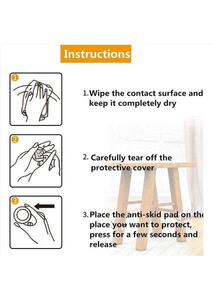 3x Anti -Kayma Mobilya Ped Kendi Kendine Yapışkan Yuvarlak Kaymaz Kalınlaştırılmış Ayaklar Zemin Koruyucular Masa Masa Sandalye Kanepe (Yurt Dışından) indirimleri