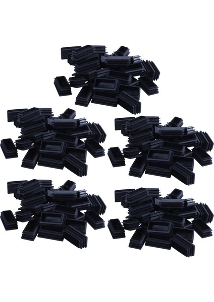 Plastik Dikdörtgen Boşluk Uç Tüp Kapakları Ekler 25X50MM 150PCS Siyah (Yurt Dışından)