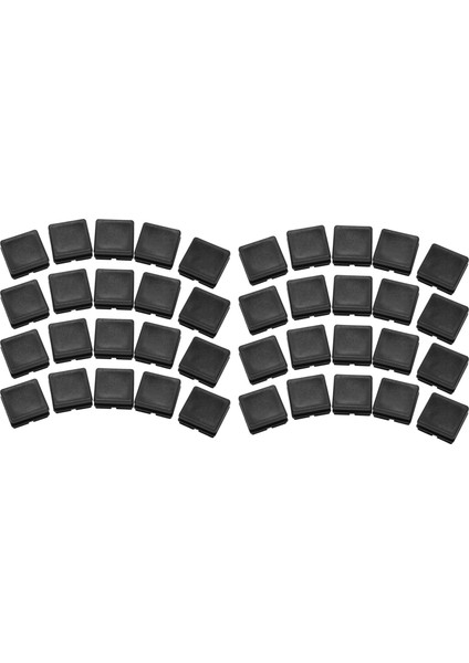 Kare Masa Sandalye Bacak Tüp Boru Ayakları Ekleme Kapağı 25MMX25MM 40PCS Siyah (Yurt Dışından)