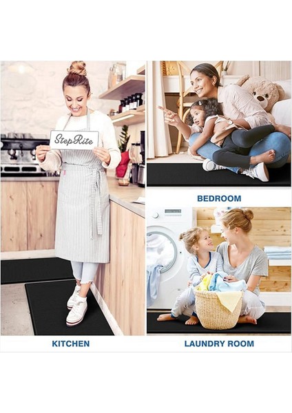 Zemin Için Yastıklı Anti -Yorgunluk Mutfak Paspasları Mutfak Zemin Ofis Siyah Için Su Geçirmez Mutfak Halı Seti (Yurt Dışından) indirimleri