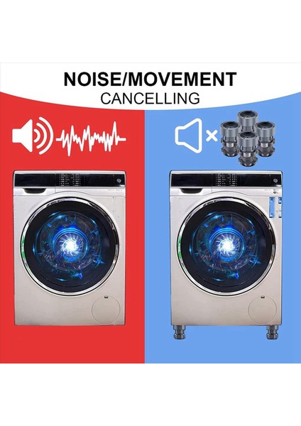 3x Çamaşır Makinesi Ayak Pedleri Destek Bulma ve Kurutucu Için Ayarlanabilir Slip Olmayan Mat Titreşim Anti Ayak Ped (Yurt Dışından) fırsatları