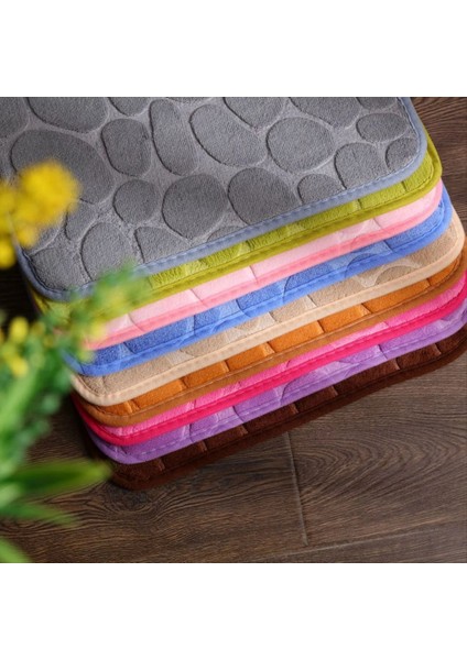 Banyo Mat Parke Taşı Banyo Halıları Su Emici Banyo Paspasları Banyo Makinesi Yıkanabilir Banyo Halıları (50X80CM Pembe) (Yurt Dışından) fırsatları