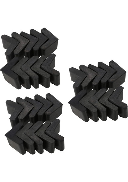 Kauçuk L Şeklinde Açılı Demir Ayak Pedleri 30 Adet Siyahı Kaplar (Yurt Dışından)