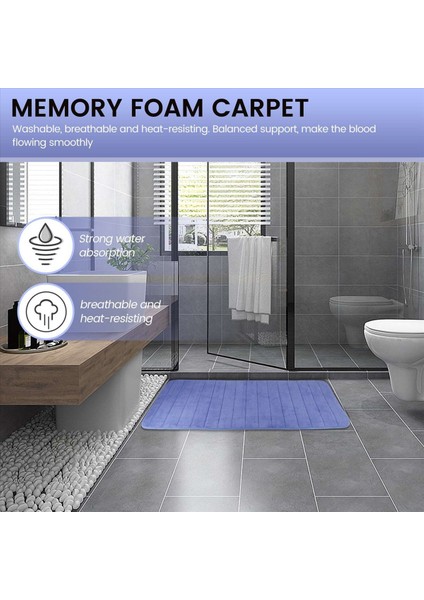 120X40CM Emici Soygun Hafızalı Köpük Mutfak Yatak Odası Kapı Zemin Mat Halı Halı Koyu Mavi (Yurt Dışından) fırsatları