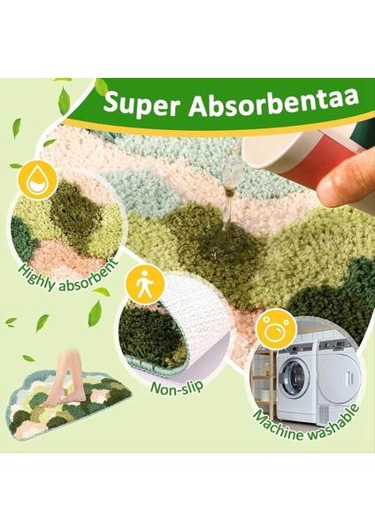 Sevimli Banyo Halı Banyo Paspasları Süper Emici Yumuşak Mikrofiber Slip Olmayan Banyo Pasası Giriş Kapısı Mat Tuvalet Küvet Halı B (Yurt Dışından) fırsatları