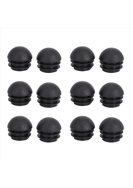 12 Pcs 25MM Dıa Plastik Yuvarlak Tüp Ekler Uç Kartak Kapaklar Siyah (Yurt Dışından)
