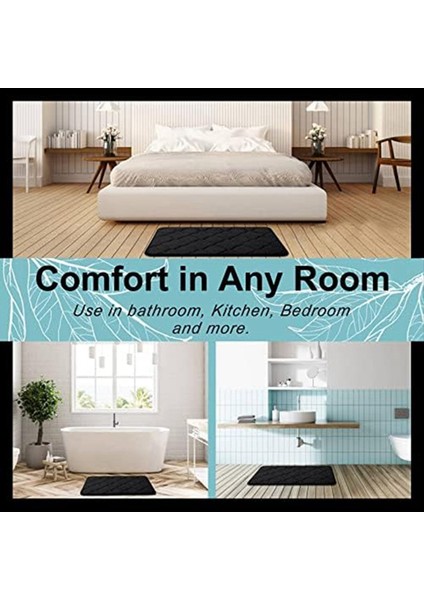 Bellek Köpük Banyo Mat Rug Ultra Yumuşak Kaymaz ve Emici Banyo Halı Makine Yıkama Kuru Rahat Gri (Yurt Dışından) fiyatları