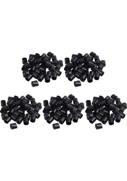 Kauçuk Kapaklar 200 Parçalı Siyah Kauçuk Tüp Uçları 10MM Yuvarlak (Yurt Dışından)