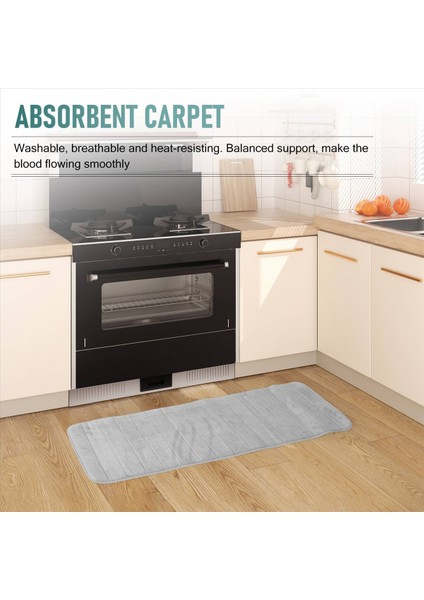 120X40CM Emici Sözsüz Bellek Köpük Mutfak Yatak Odası Kapı Mat Halı Halı Gri (Yurt Dışından) fırsatları