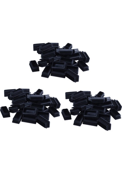 Plastik Dikdörtgen Boşluk Uç Tüp Kapakları Ekler 25X50MM 90PCS Siyah (Yurt Dışından)