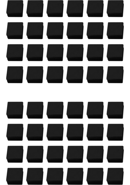 48 Pcs 30MM x 30MM Plastik Şeritli Kare Uç Kapaklar Siyah Ekleyin (Yurt Dışından)