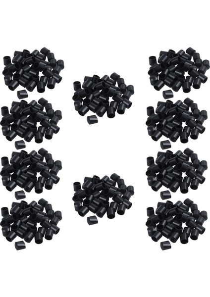 Kauçuk Kapaklar 400 Parçalı Siyah Kauçuk Tüp 10 mm Yuvarlak Uç (Yurt Dışından)