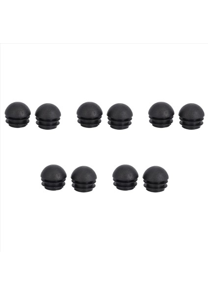 10 Adet 25MM Dia Plastik Yuvarlak Tüp Ekleri Uç Kesme Kapakları Siyah (Yurt Dışından)
