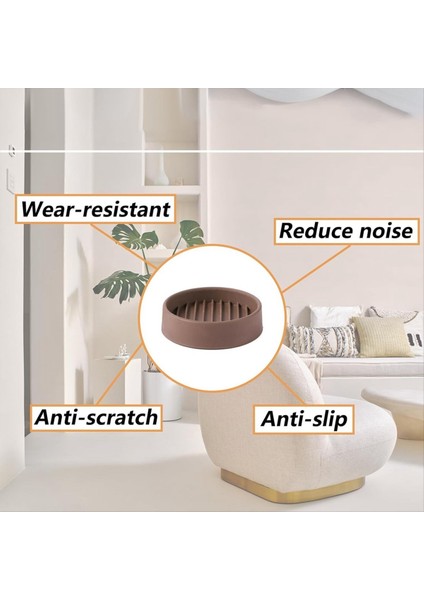 4 Adet Yuvarlak Kauçuk Mobilya Tekerleği Bardak Kayma Önleyici Mobilya Pedleri Yatak Durdurucu Zemin Koruyucular Kahverengi (Yurt Dışından) fiyatları