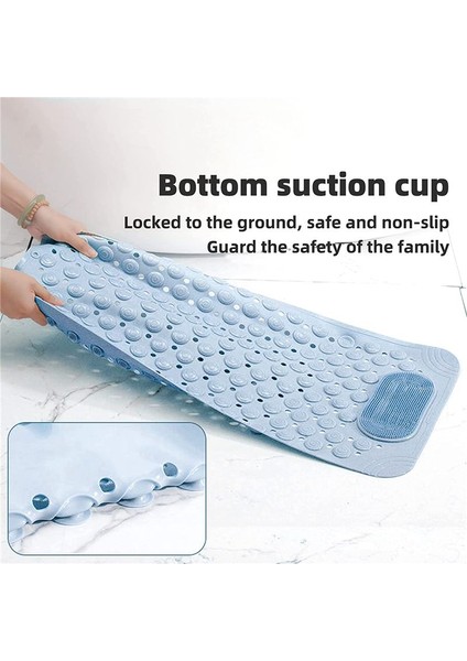 Küvet Mat Slip Olmayan Kauçuk Duş Mat Tahliye Delikleri Emme Bardakları Hızlı Drenaj Ayak Masajı Banyo Mat Mavisi (Yurt Dışından) fiyatları