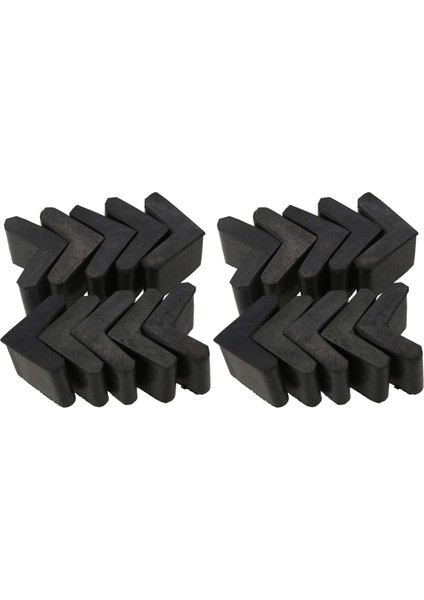 Kauçuk L Şeklinde Açılı Demir Ayak Pedleri 20 Adet Siyahı Kaplar (Yurt Dışından)