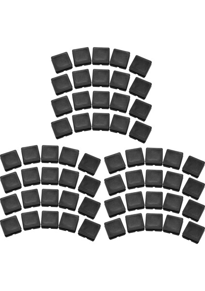 Kare Masa Sandalye Bacak Tüp Boru Ayakları Ekleme Kapağı 25MMX25MM 60PCS Siyah (Yurt Dışından)
