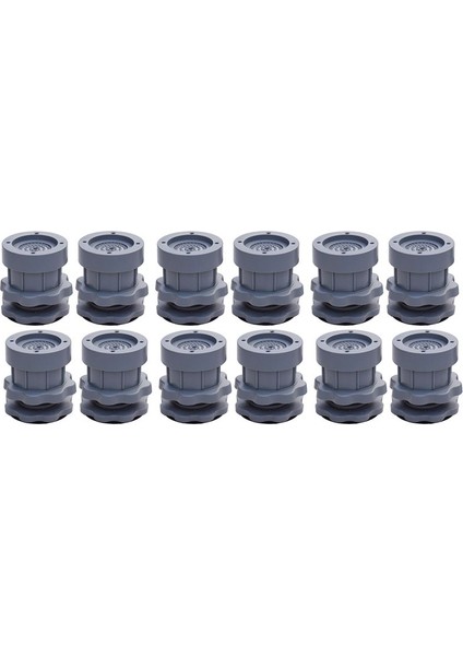 12PC Ayarlanabilir Lik Çamaşır Makinesi Anti-Titreşim Pedi Şok Kaymaz Ayaklar Mat Buzdolabı Zemin Mobilya Koruyucu-Gri (Yurt Dışından)