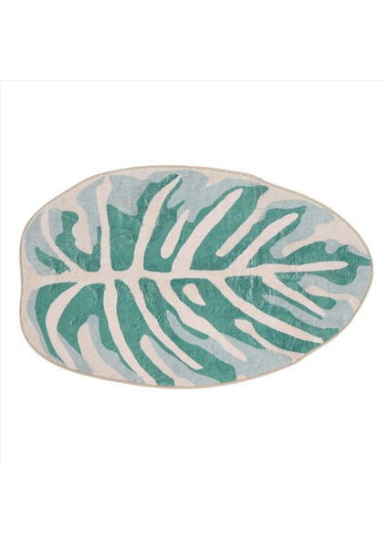 Modern Yaprak Desen Banyo Tuvalet Su Geçirmez Mikrofiber Banyo Mat Yaprak Yeşil Tropikal Bitkiler Ev Kapısı Slip 1 (Yurt Dışından) modelleri